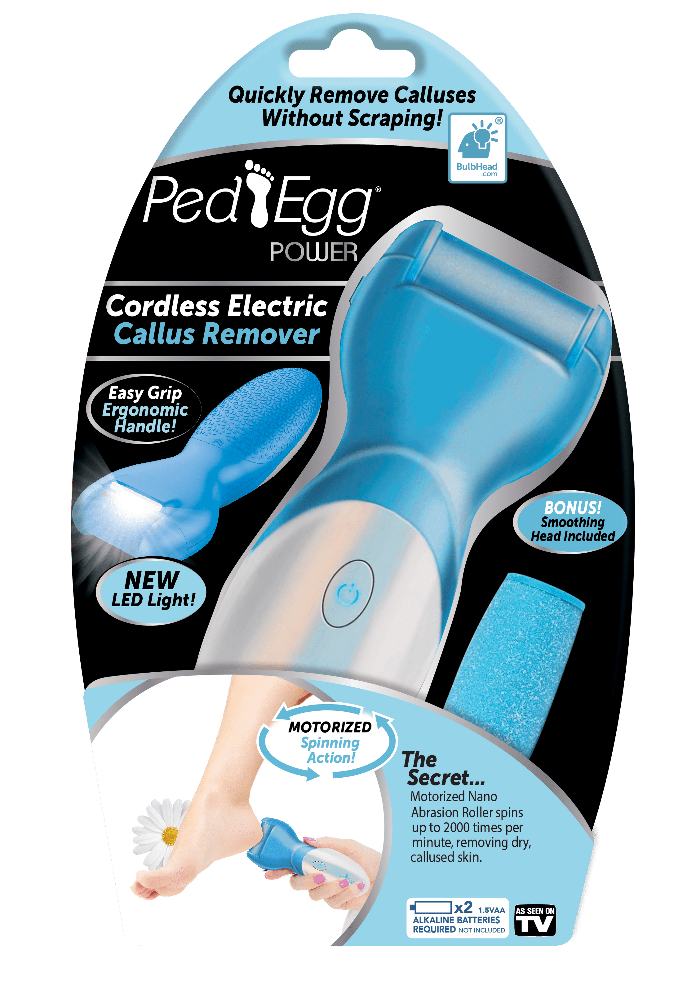 Ped Egg Classic Callus Remover, As Seen On TV, New Look, Safely and  Painlessly Remove Tough Calluses & Dry Skin to Reveal Smooth Soft Feet, 135