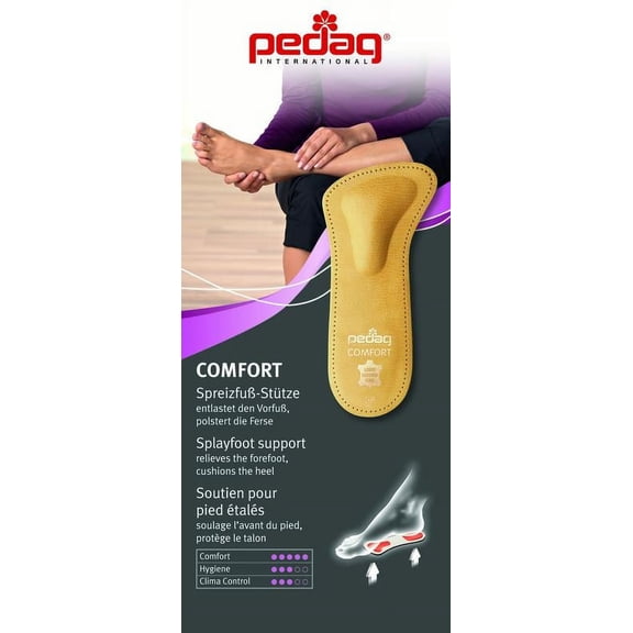 Pedag Comfort Leather Orthotic with Metatarsal Pad and Heel Cushion, Tan, US W11/8M/EU41