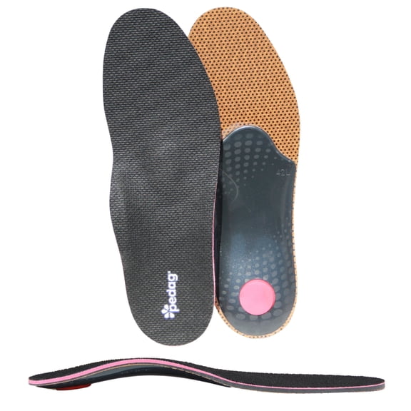 Pedag | Plantar Fasciitis | Arch Support Orthotic Insoles Inserts | Black | Size US 9W/EU 39 | 1 pair