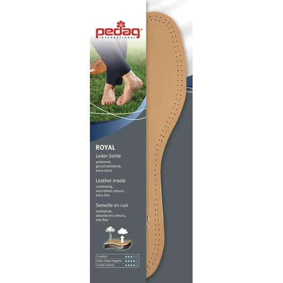 Pedag Royal Insole with Carbon Filter and Latex Foam Padding, Tan Leather, US W8/EU38