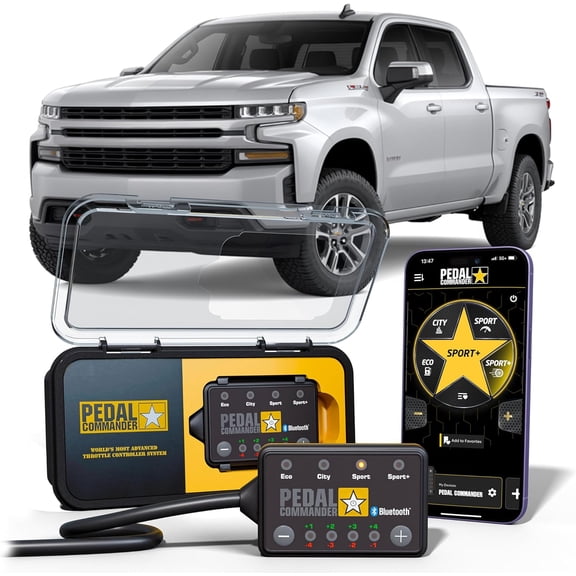 PEDAL COMMANDER for Chevrolet Silverado 1500 2019-2025 Throttle Controller Fits: 4th Gen, 2.7L Turbo 4.3L V6 3.0L Duramax 5.3L V8 6.2L V8 WT, LT, RST, LT Trail Boss, LTZ, High Country, ZR2 Truck