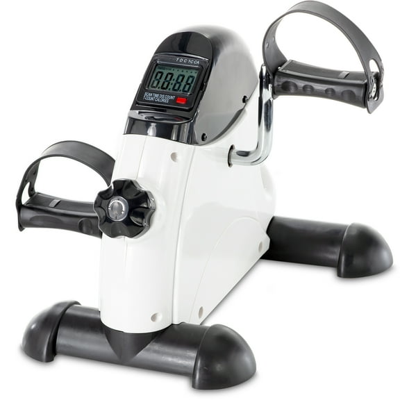 Pedal Exercise Mini Cycle Bike - Smart Under Desk Bike Great for Seniors and Office Workers to Tone and Strengthen Arms and Legs - Digital Display - Ergonomic Pedals Designed to Fit Every Size Foot