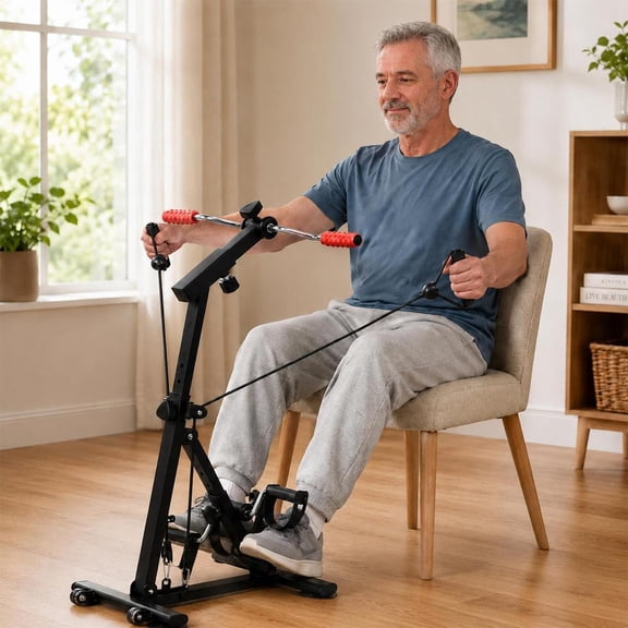 Pedal Exerciser Bike for Seniors, Hand Arm Leg Knee Physical Therapy Exercise Bike with Monitor, Indoor Adjustable Fitness Equipment for Rehabilitation Recovery