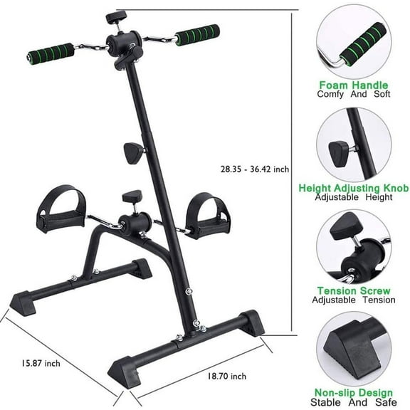 Pedal Exerciser Bike for Seniors, Adjustable Fitness Equipment with Gift Box
