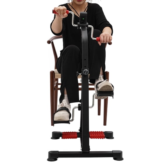 Pedal Exerciser Bike with Adjustable Resistance, LCD Fitness Bike for Arm Leg Rehab Home Office Workout