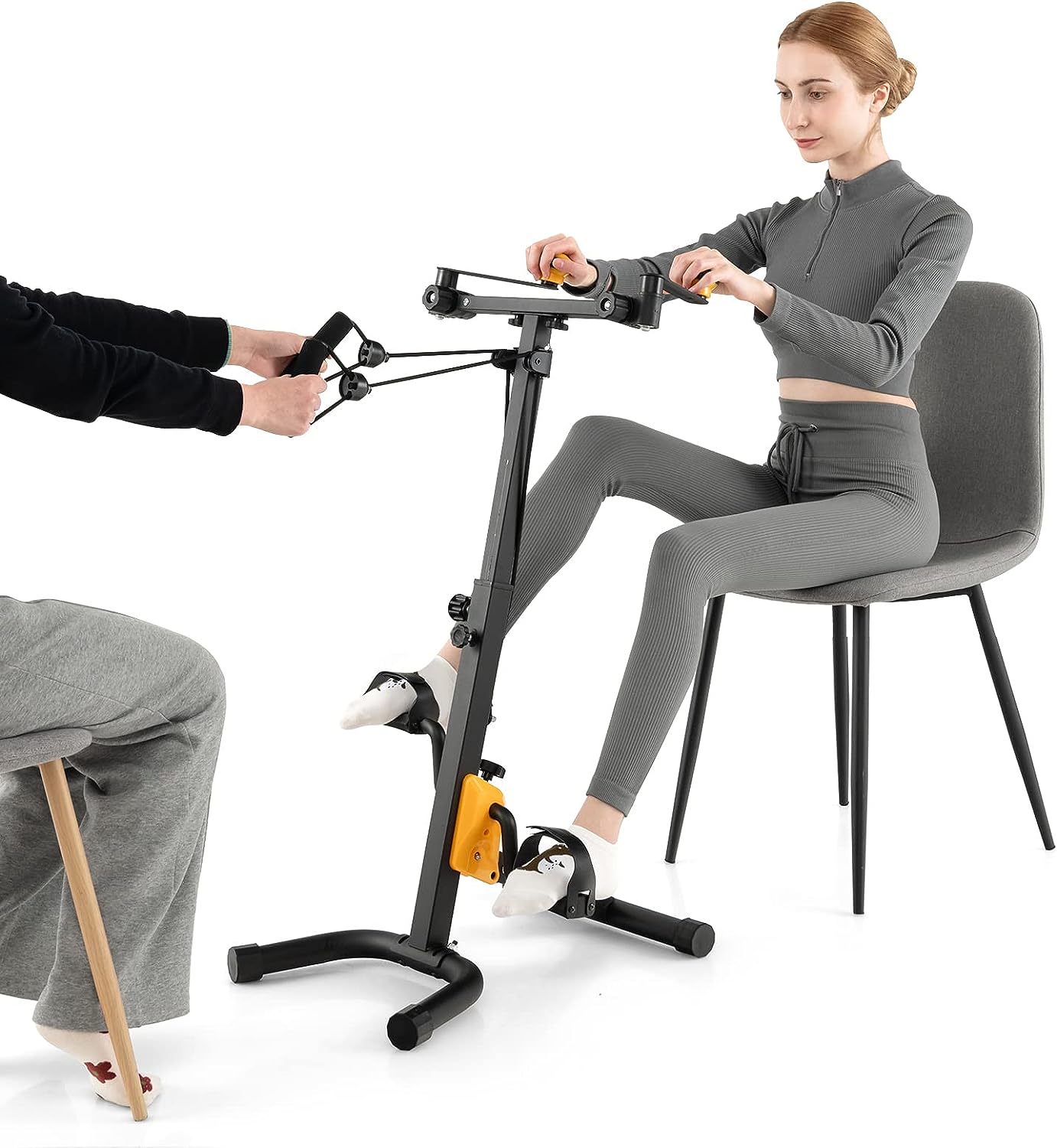 Pedal Exerciser for Seniors, Hand Arm Leg and Knee Pedal Exercise Bike with Adjustable Handgrip