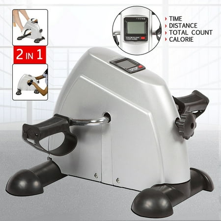 Pedal Exerciser - Stationary Exercise Leg Peddler - Low Impact, Portable Mini Cycle Bike for Under Your Office Desk - Slim Design for Arm or Foot - Small, Sitdown Recumbent Equipment Machine