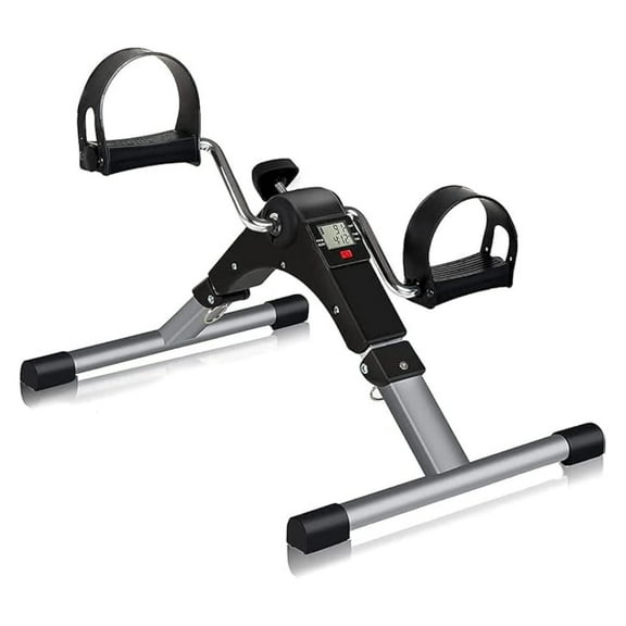 Pedal Exerciser, Under Desk Bike Stationary Pedal Exerciser for Arm and Leg Workout, Portable Folding Sitting Desk Cycle,Black
