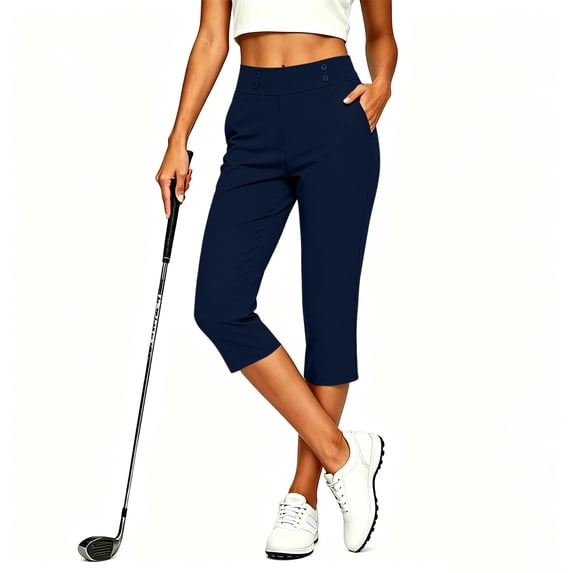 Pedal Pushers for Women Tummy Control High Waisted Cropped Pants Lightweight Comfy Soft Gym Pants Capri Yoga Pants