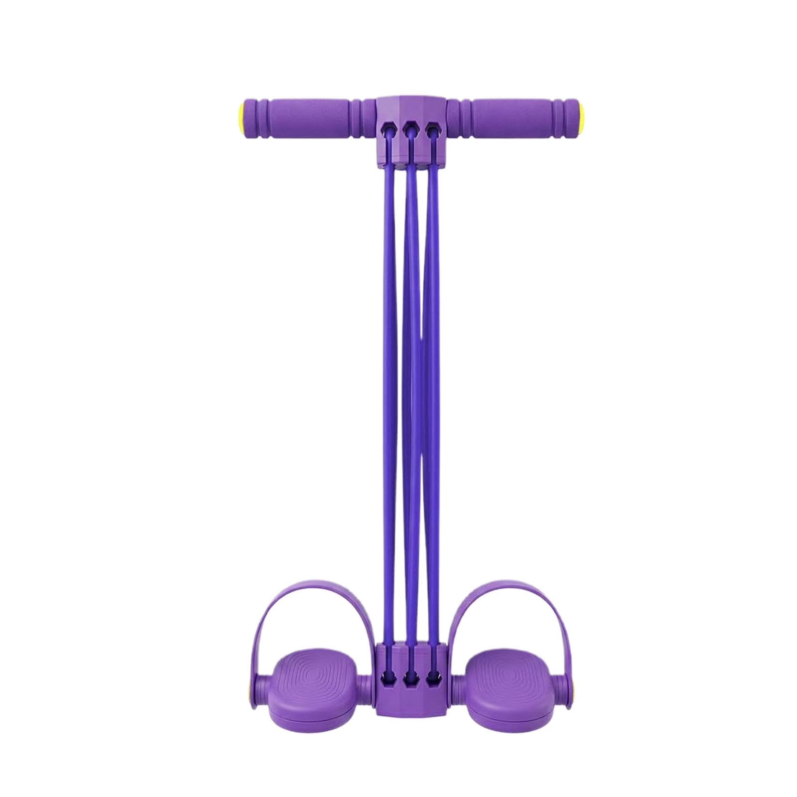 Pedal Resistance Band 6-Tube with Handles, Natural Rubber Full Body Workout.(Purple)