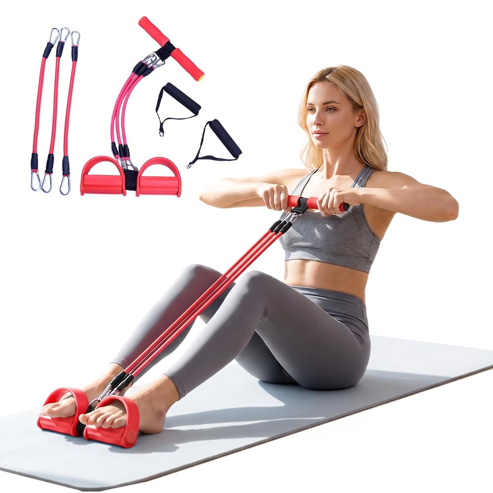 Pedal Resistance Band with Handle, 2026 New Removable Multifunction Tension Rope for Foot Pedal Pull, Back Stretch & Chest Expand, Home Exercise Equipment