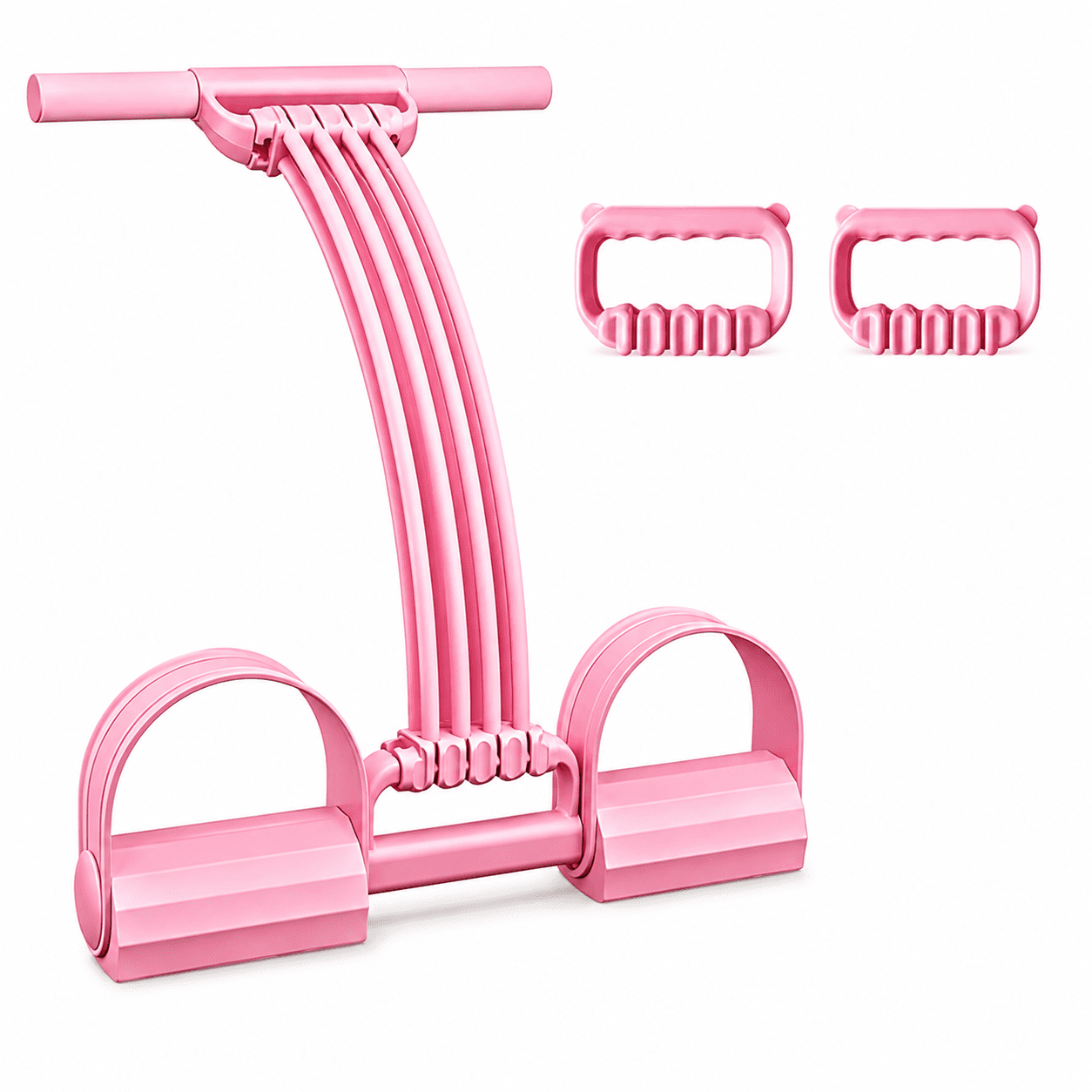Pedal Resistance Band with Handle, 2026 New Upgrate 8 Tube Exercise Band 3‑in‑1 Multi-Function for Foot Pedal Pull, Back Stretch & Chest Expand, Portable Latex Fitness
