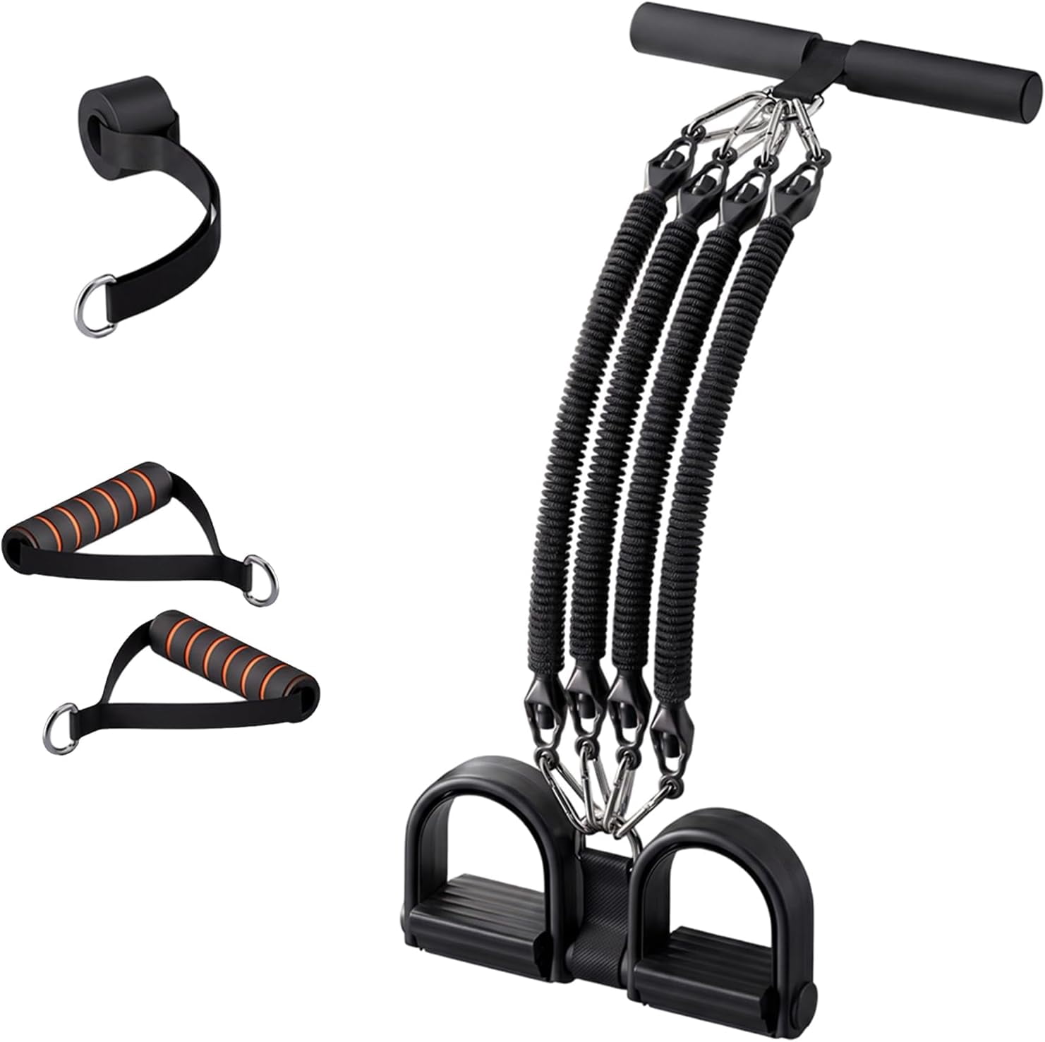 Pedal Resistance Band with Handle,2026 Upgrade Multifunction Pedal Resistance Band,Adjustable Stretch Exercise Bands for Full Body Workout Home Gym(Black 25-100 lb)