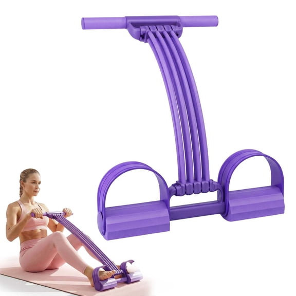 Pedal Resistance Band with Handle 8 Tube Exercise Equipment, Home Fitness Puller, Portable Gym Equipment for Leg Arm Core Training, Elastic Rope Sit Up Rowing Strength Machine