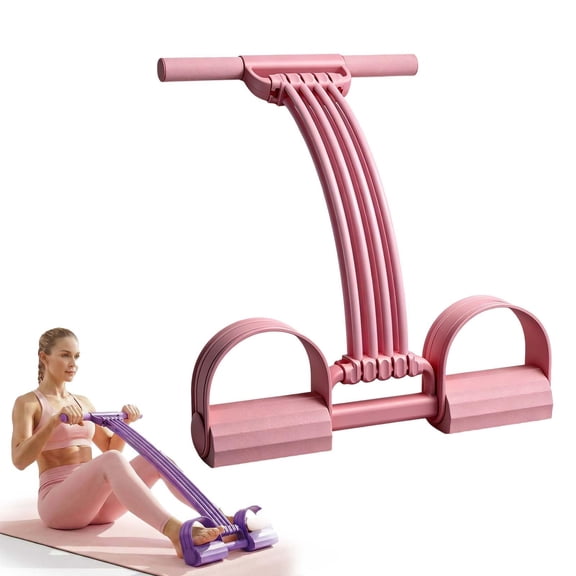 Pedal Resistance Band with Handle 8 Tube Exercise Equipment, Home Fitness Puller, Portable Gym Equipment for Leg Arm Core Training, Elastic Rope Sit Up Rowing Strength Machine