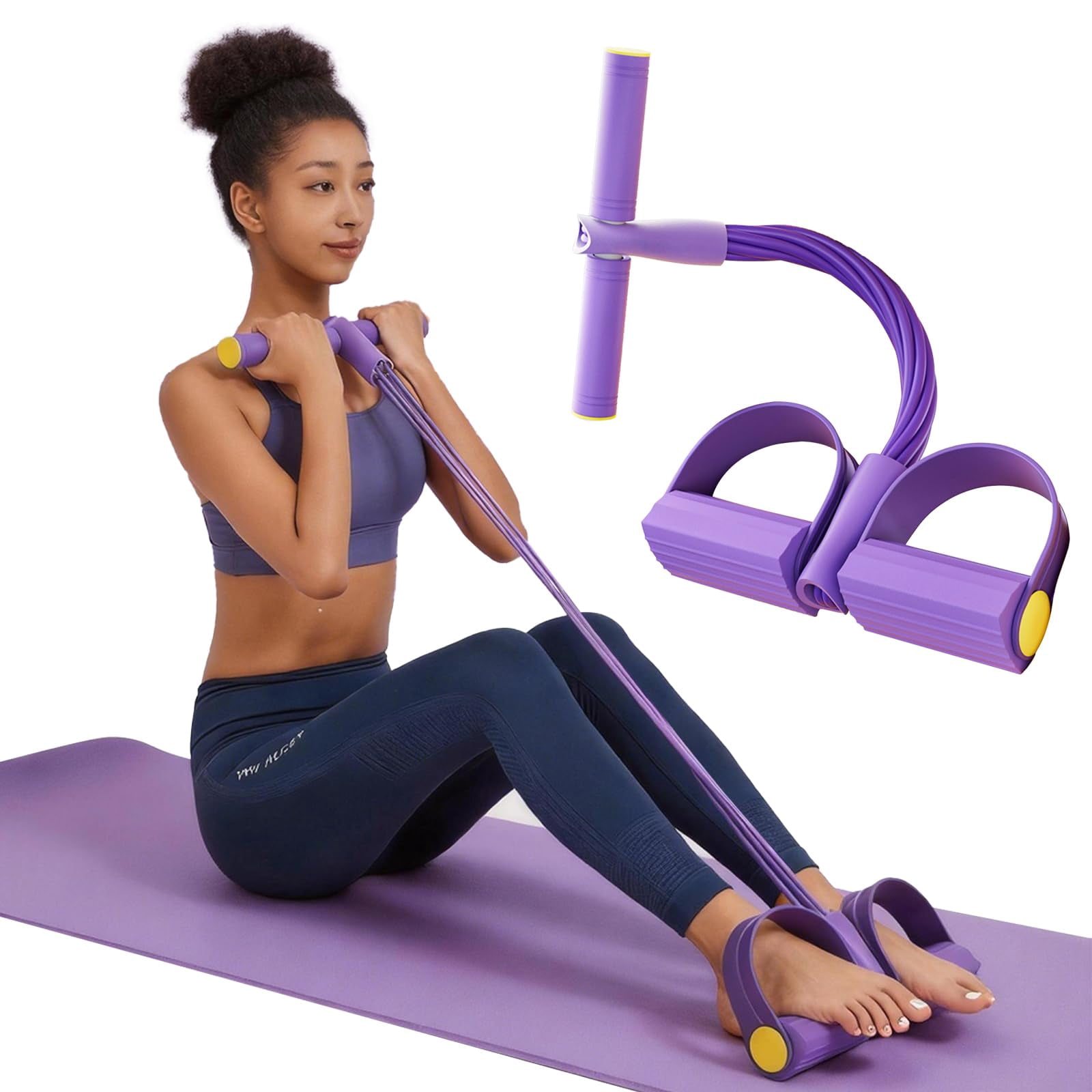 Pedal Resistance Band with Handle Multifunction Pedal Resistance Band Upgrade 6/8/10 Tubes Manual Tension Training Pedal Natural Rubber Foot Pedal Resistance Bands