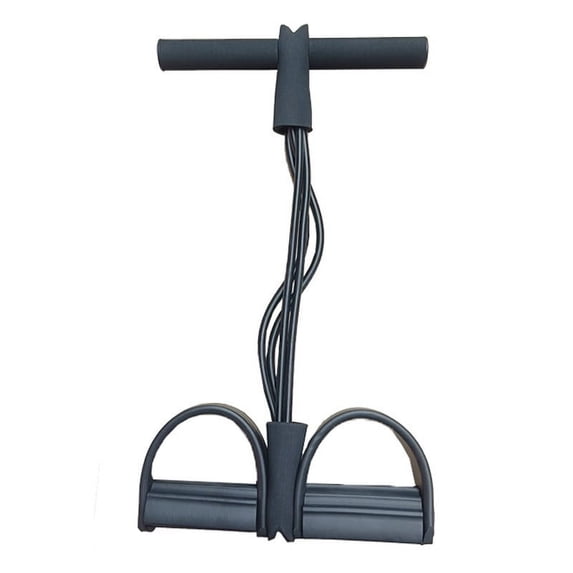 Pedal Resistance Band with Handle, Natural Rubber Foot Resistance Bands with Handles, Upgrade 4-Tube Manual Resistance Training Pedal Resistance Foot Pedal para Abdomen, Waist, Hands, Legs.(Black)