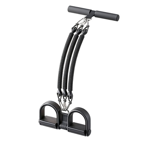 Pedal Resistance Band with Handle, Upgrade Latex Tube Exercise Band Elastic Pull Rope for Home Workout, Sit Up Body Stretching Equipment for Tummy Waist Arm Leg, Strength Training, Black