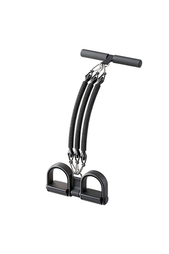 Pedal Resistance Band with Handle, Upgrade Latex Tube Exercise Band Elastic Pull Rope for Home Workout, Sit Up Body Stretching Equipment for Tummy Waist Arm Leg, Strength Training, Black