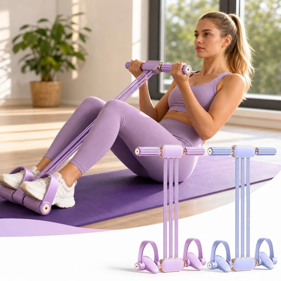Pedal Resistance Band with Handle, Upgrade Latex Tube Exercise Band Elastic Pull Rope for Home Workout, Sit Up Body Stretching Exercise Equipment for Tummy Waist Arm Leg Slimming