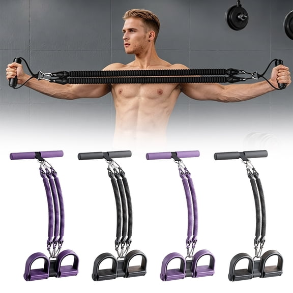 Pedal Resistance Band with Handle, Upgrade Latex Tube Exercise Band Elastic Pull Rope for Home Workout, Sit Up Body Stretching Exercise Equipment for Tummy Waist Arm Leg Slimming