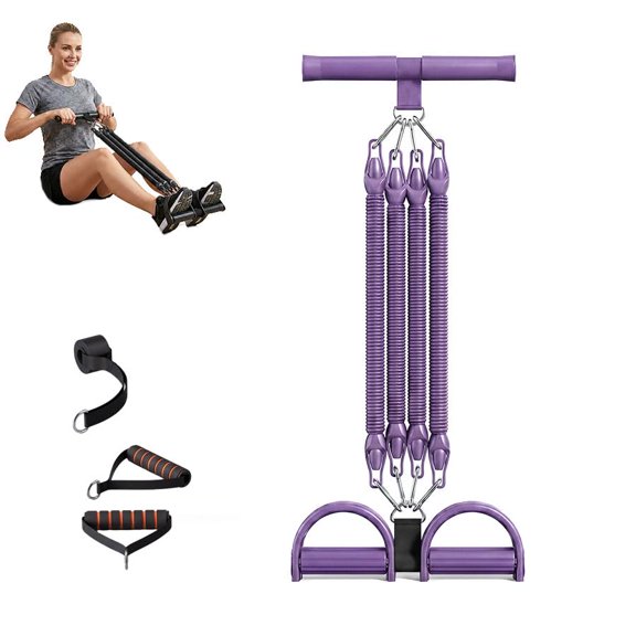 Pedal Resistance Band with Handle, Upgrade Latex Tube Exercise Band Elastic Pull Rope for Home Workout, Sit Up Body Stretching Exercise Equipment for Tummy Waist Arm Leg Slimming