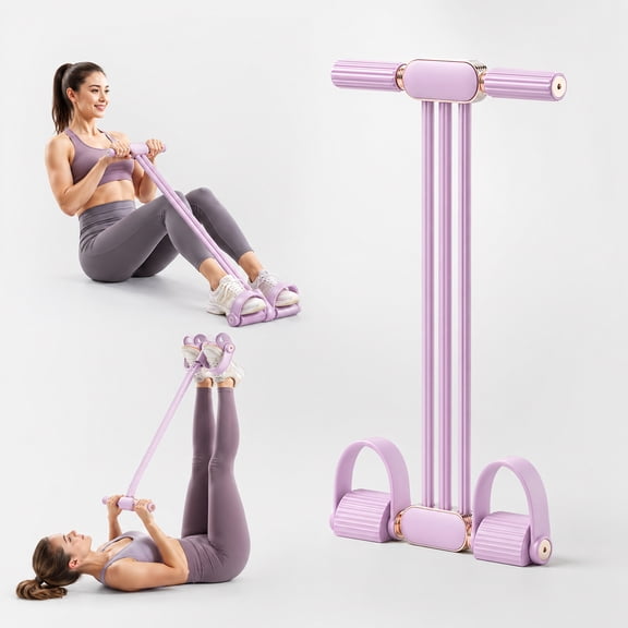 Pedal Resistance Band with Handle,Upgraded 55LBS Latex Tube Exercise Resistance Bands Elastic Pull Rope for Home Workout,Sit Up Body Stretching Exercise Equipment for Core Abs Arm Leg Pilates