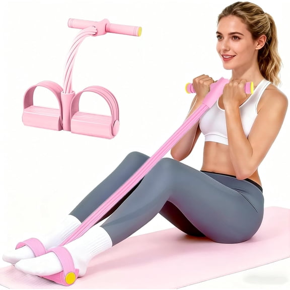 Pedal Resistance Band with Handles - Upgraded 10-Tube Manual Resistance Training Pedal, Natural Rubber Foot Pedal Resistance Band, Suitable for Full-Body Workouts of Abdomen, Waist, Arms, and Legs