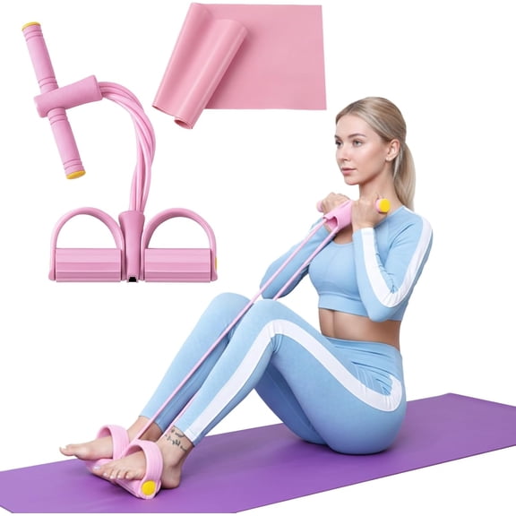 Pedal Resistance Band, Multifunction Pull Up Assistance Bands, 6 Tube Foot Pedal and Handles for Full Body Strength Training, Space-Saving Exercise Solution Home Workout Equipment