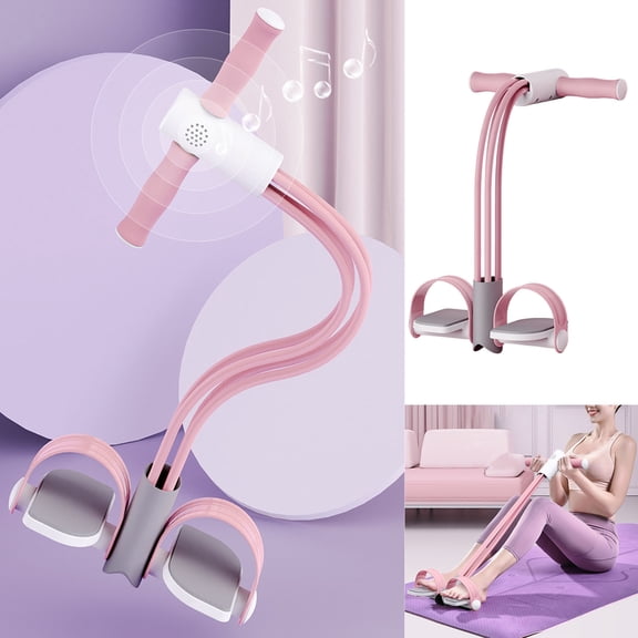 Pedal Resistance Band,Pedal Puller Resistance Rope 4-Tube Multifunctional Pedal Trainer Upgraded Stirrup Puller for Abdomen Waist Arm Leg
