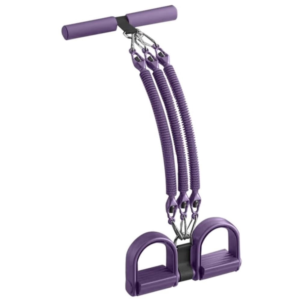 Pedal Resistance Band with Handle - 21 Fitness Resistance Bands, 4 Tube Ankle Puller for Ab Training and Full Body Workout