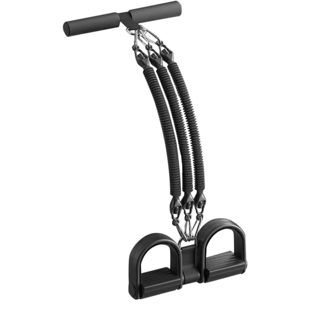 Pedal Resistance Band with Handle - 21 Fitness Resistance Bands, 4 Tube Ankle Puller for Ab Training and Full Body Workout