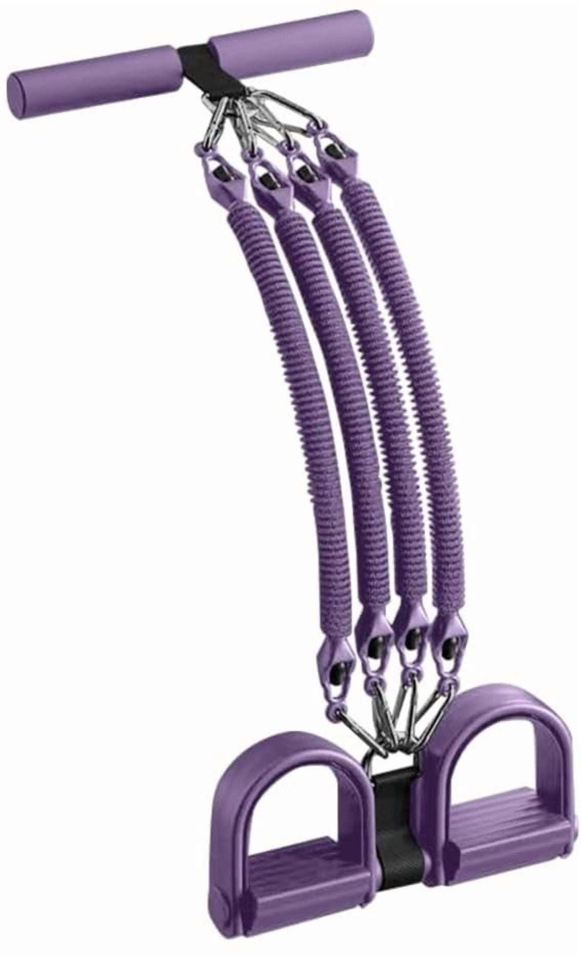 Pedal Resistance Band with Handle - 21 Fitness Resistance Bands, 4 Tube Ankle Puller for Ab Training and Full Body Workout