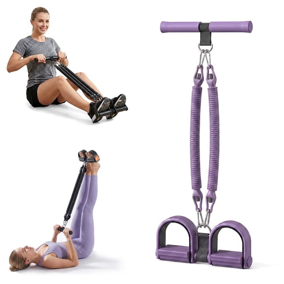 Pedal Resistance Band with Handle, Upgrade Latex Tube Exercise Band Elastic Pull Rope for Home Workout, Sit Up Body Stretching