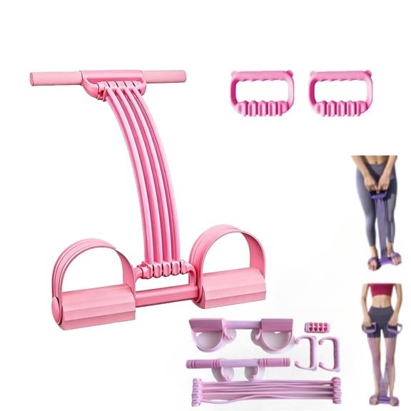 Pedal Resistance Band with Handle – Upgraded 8‑Tube Exercise Band, 3‑in‑1 Foot Pedal Puller, Back Stretch & Chest Expander for Full Body Workout
