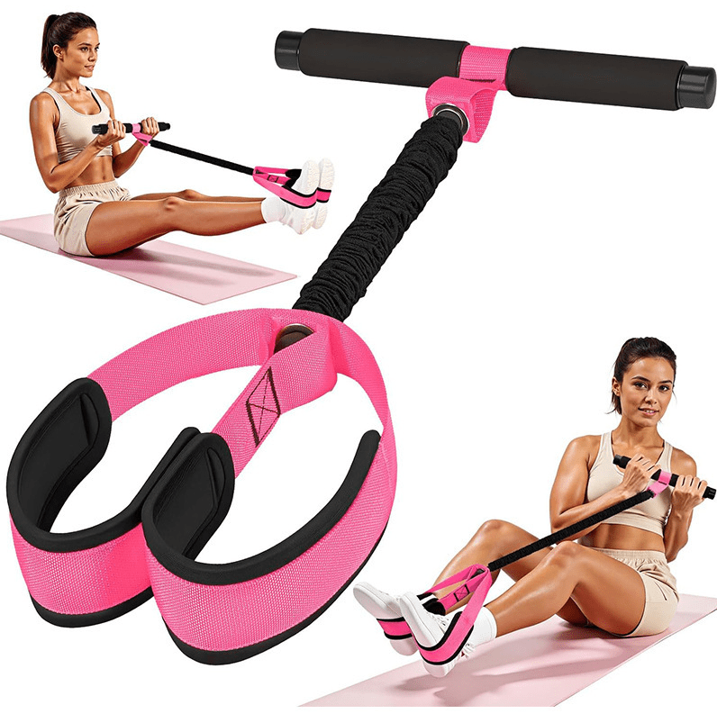 Pedal Resistance Band with Handles, 55/75LBS Women Exercise Band for Full Body Training, Core, Legs, Glutes, Arms & Sit Up Equipment