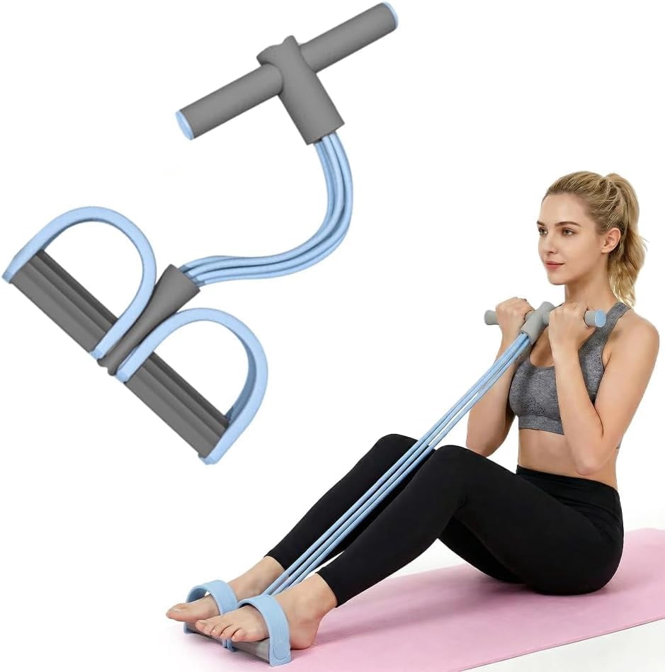 Pedal Resistance Band with Handles, Elastic Exercise Band for Full Body Workout, Home Fitness Training for Arms, Legs & Abs