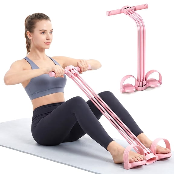 Pedal Resistance Band with Soft Handles， Multifunction Elastic Yoga Resistance Band for Beginner，Trainer，Exercises