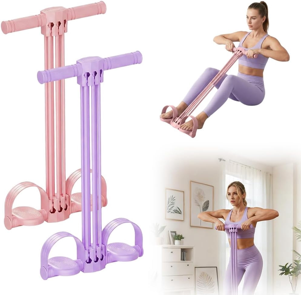 Pedal Resistance Bands with Handles, 2026 New 8-Tube Multifunction Band, Elastic Tension Rope for Full Body Workout, Sit-Up Training, Yoga Stretching, Leg Waist Arm Exercise