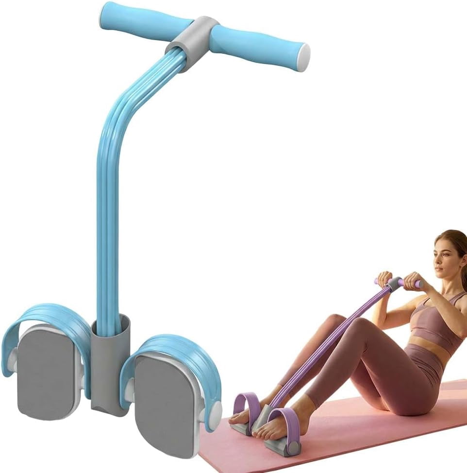 Pedal Resistance Bands with Handles, 2026 Upgraded 6-Tube Multifunction Tension Rope for Yoga Pilates, Durable Elastic Pedal Puller Resistance Band Sit Up Fitness Equipment for Women