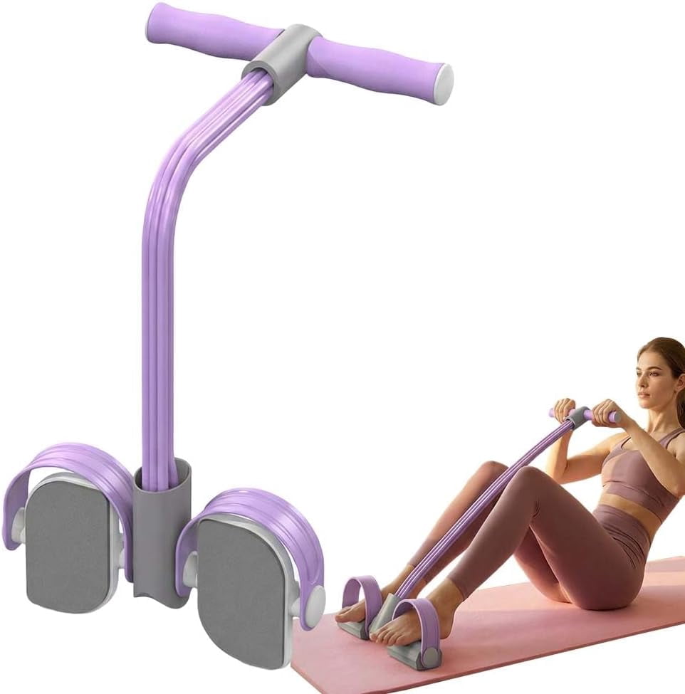 Pedal Resistance Bands with Handles, 2026 Upgraded 6-Tube Multifunction Tension Rope for Yoga Pilates, Durable Elastic Pedal Puller Resistance Band Sit Up Fitness Equipment for Women