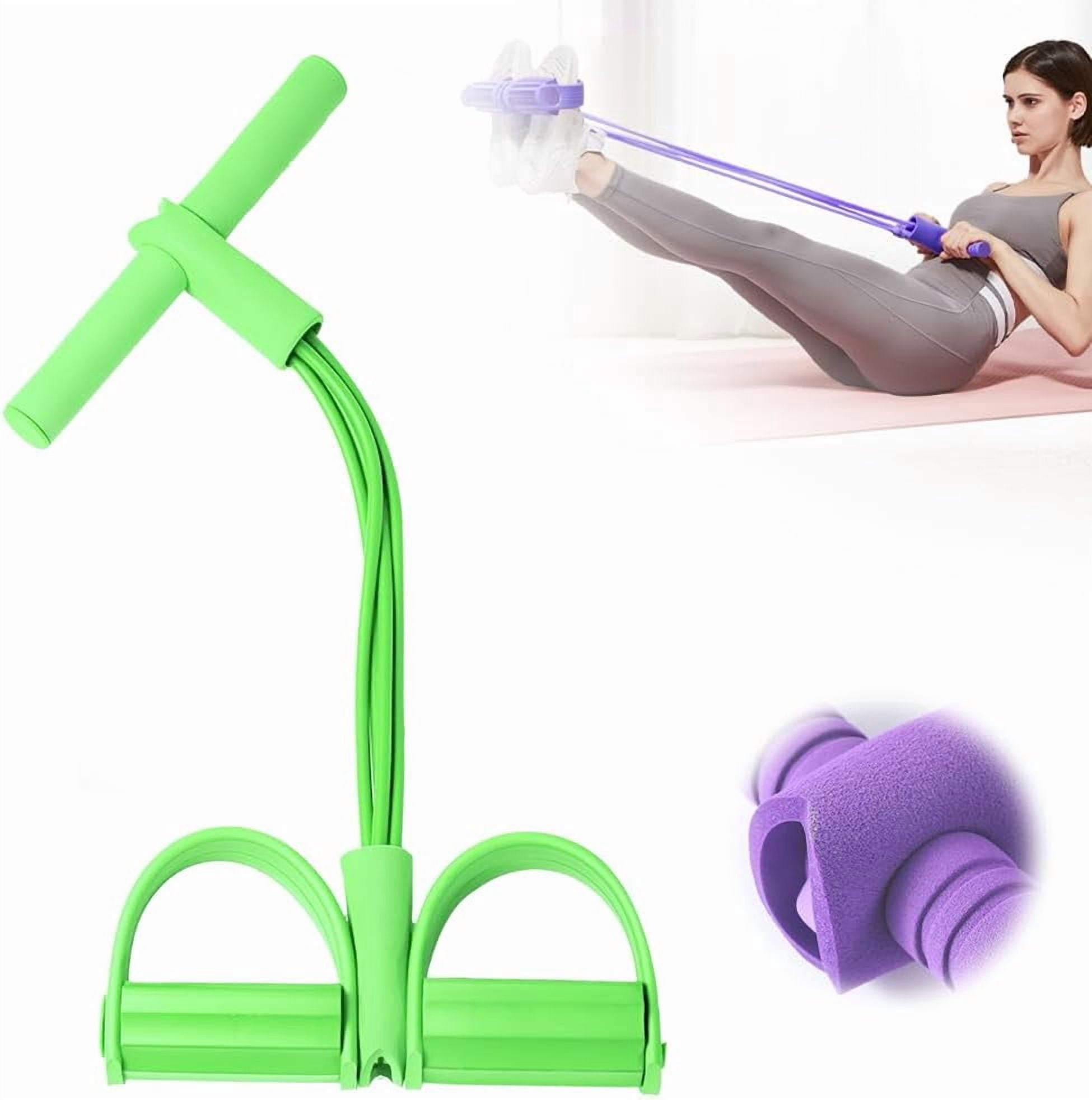 Pedal Resistance Bands with Handles - 4-tube natural rubber design, adjustable intensity for full-body workouts, perfect for arms, legs, waist, and home fitness