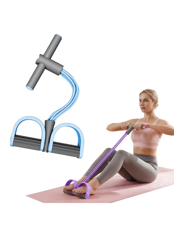 Pedal Resistance Bands with Handles, 6-Tube Multifunction Elastic Yoga Resistance Band, Natural Latex Exercise Bands Resistance, Stretching Workout Fitness Bands for Abdomen, Waist, Arm, Leg