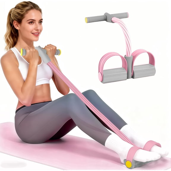 Pedal Resistance Bands with Handles, 6-Tube Exercise Resistance Band, Portable Foot Pedal Workout Band for Strength Training, Stretching and Home Fitness