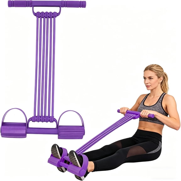 Pedal Resistance Bands with Handles, Multi-Function Tension Rope Band & Pedal Puller Resistance Band for Abdomen/Waist/Arm/Leg Stretching Slimming Training