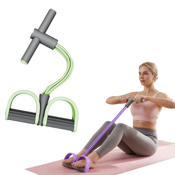 Pedal Resistance Bands with Handles, Multifunction Elastic Yoga Resistance Band, Elastic Yoga Pedal Puller Band for Abdomen Waist Arm Leg Workout(Green)