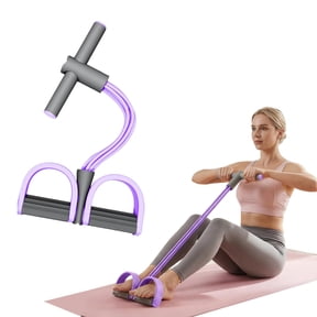 Pedal Resistance Bands with Handles, Multifunction Elastic Yoga Resistance Band, Natural Rubber Foot Pedal Resistance Bands, Stretching Workout Fitness Bands for Abdomen, Waist, Arm, Leg(Purple)