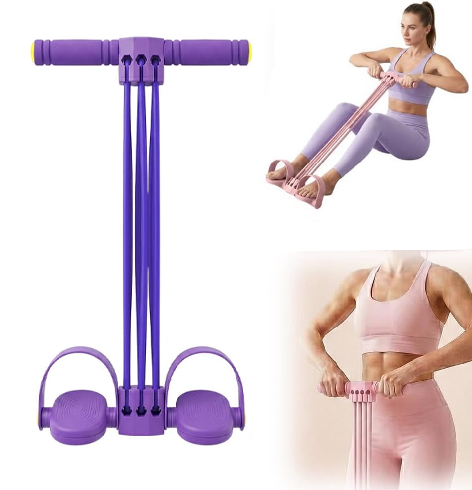 Pedal Resistance Bands with Handles, Upgrade 6-Tube Foot Pedal Resistance Band, Multifunction Tension Rope for Home Workout, Resistance Band for Arms, Legs, Abdomen, Waist Training