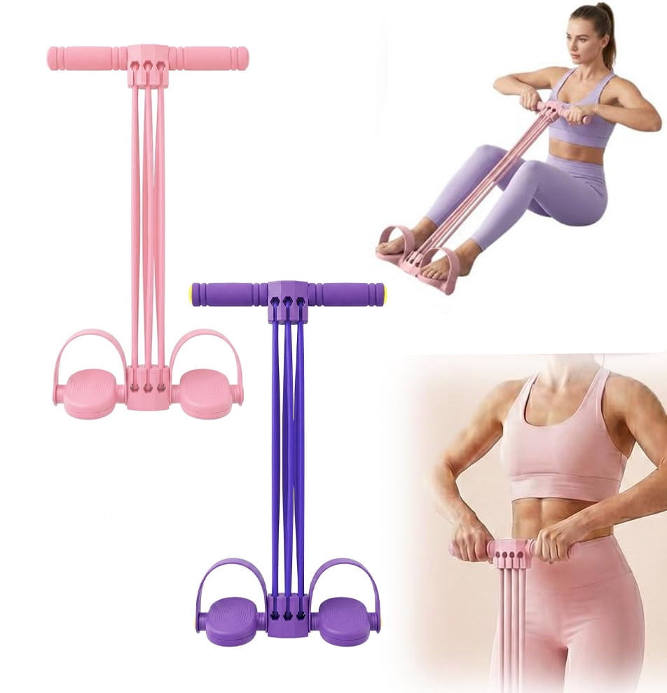 Pedal Resistance Bands with Handles, Upgrade 6-Tube Foot Pedal Resistance Band, Multifunction Tension Rope for Home Workout, Resistance Band for Arms, Legs, Abdomen, Waist Training