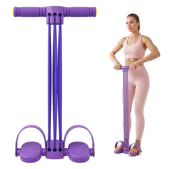 Multifunction Tension Rope Pedal Resistance Bands with Handles – 6-Tube Natural Rubber Fitness Bands for Full Body Stretching and Workout Training, Abdomen Waist Arms Legs Exercise Equipment
